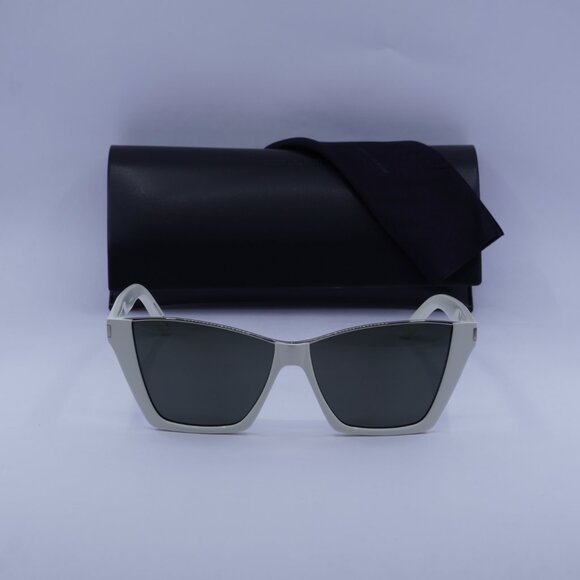 Saint Laurent SL369 KATE 003 Cat Eye Sunglasses - Ivory/Grey - Picture 3 of 10